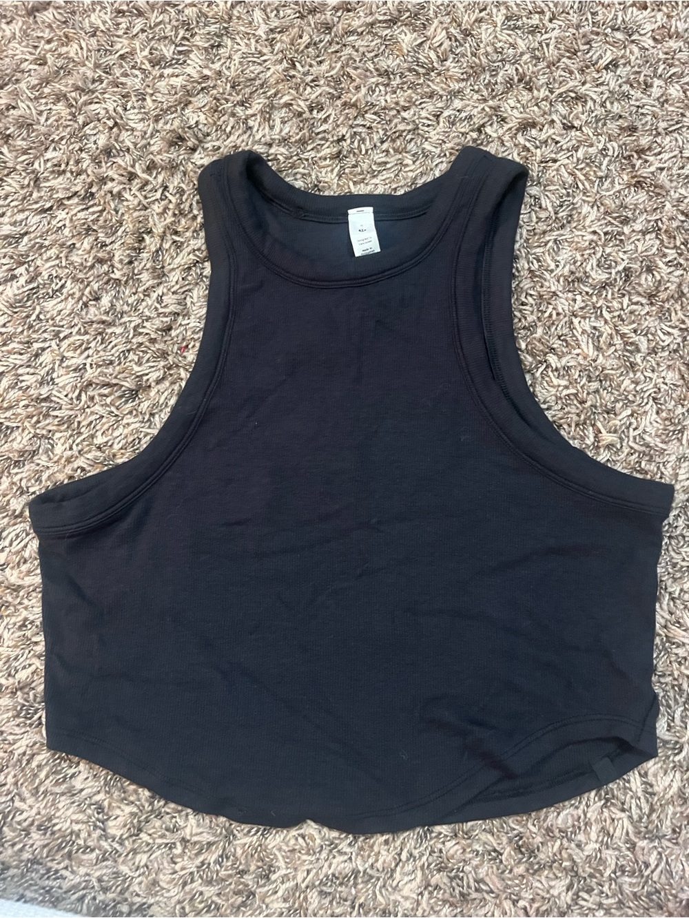 lululemon athletica Black Ribbed Cropped Tank